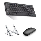 Teclado E Mouse Bluetooth + Suporte De Alumínio P Macbook M1