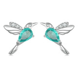  Aretes Para Mujer Pájaro Colibrí En Plata 925