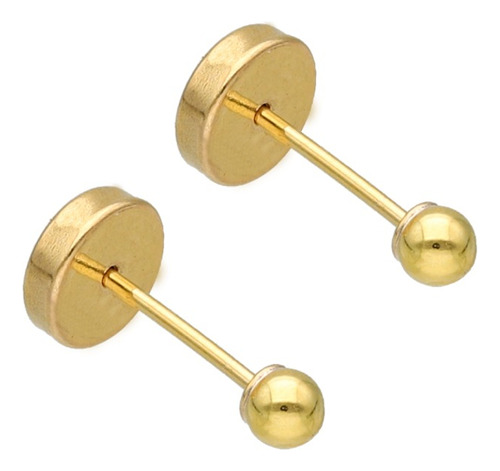 Aritos Abridores De Oro 18k Lili Bolita 2.5mm Li-101 C