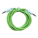 Cable Netmak Miniplug 3,5mm A 3,5mm Reforzado 1m Verde Nm-c66g