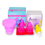 2 Copa Menstrual Aneer +vaso Esterilizador+limpiador+estuche