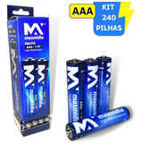 Kit De Pilhas Aaa 1,5v Alcalina Palito 3 Caixas Com 240 Unid