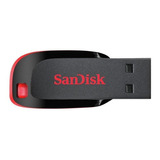 Memoria Usb Sandisk Cruzer Blade 16gb 2.0 Negro Y Rojo