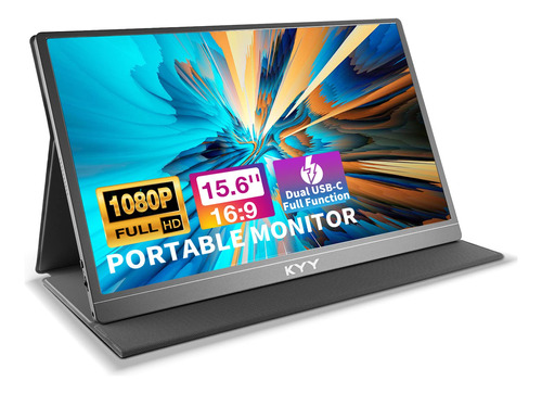 Kyy Monitor Portatil De 15.6 Pulgadas Fhd 1080p Usb-c Portat