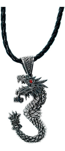 Dije Serpiente Quetzalcóatl Plata 925 Cordón Piel Genuina