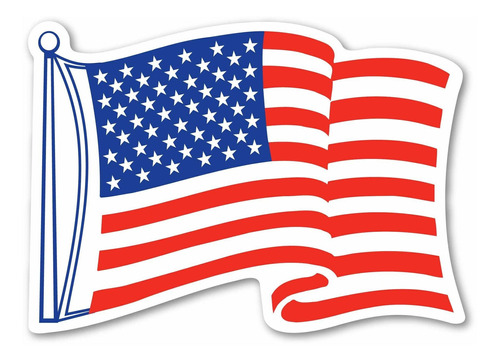 Imán De La Bandera Americana Que Agita El Mini