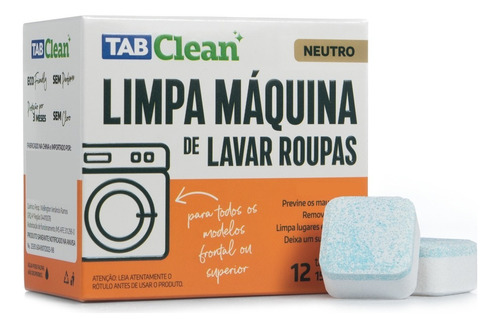 Limpa Maquina De Lavar Roupas Cx C/12 Doses Tabclean  