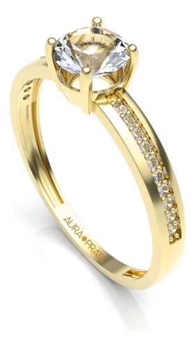 Anillo Compromiso Oro Solido Amarillo 14k Kilates Joyas