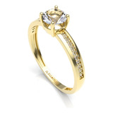 Anillo Compromiso Oro Solido Amarillo 14k Kilates Joyas