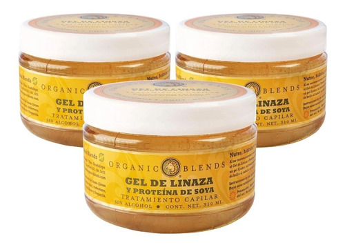 3 Gel Orgánico Linaza Y Proteína De Soya De 310ml O B