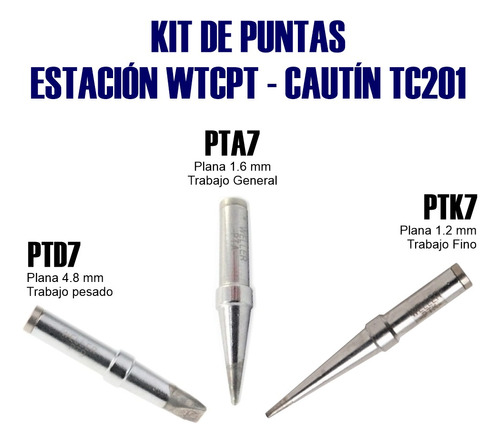 Kit Combo Puntas Para Cautín Estación De Soldar Weller Wtcpt
