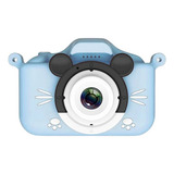 Camara Fotografica Niños Diseño Mickey Mouse Color Azul Acero