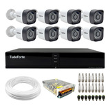 Kit 8 Câmeras Segurança Tf 1220 B Full Hd, Dvr 3308 8 Canais