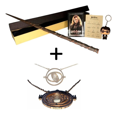 Varita Hermione Granger Con Caja + Giratiempo - Harry Potter