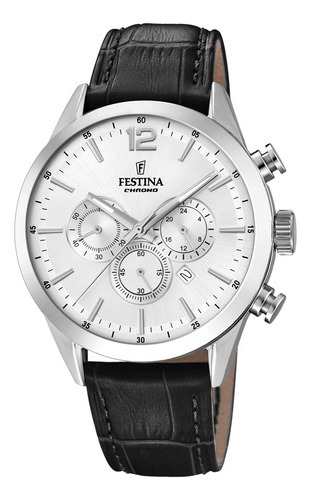 Reloj Festina Hombre Timeless Cronógrafo F20542/1 Color De La Malla Plateado Color Del Bisel Plateado Color Del Fondo Plateado