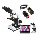 Microscopio Binocular Biologico Com Câmera Digital Acoplada 