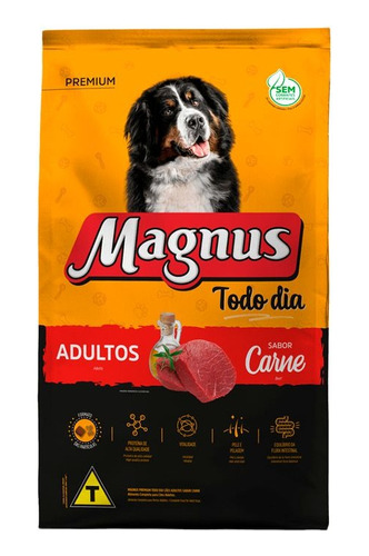 Ração Seca Magnus Todo Dia Carne Cães Adultos 20kg + 1,3 Kg