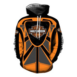 Sudadera Con Capucha Unisex Harley Davidson Naranja Ne Tenis