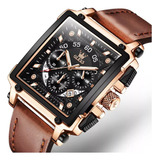 Reloj Olevs 9919 Cuadrado Para Hombre