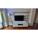 Mueble Tv Modular Laqueado Madera Moderno Wood Panellll