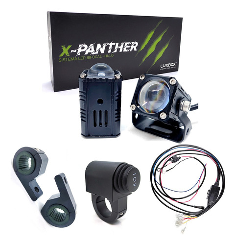 Kit Mini Lupas Led Xpanther Switch Arnés Y Brackets Luxbox