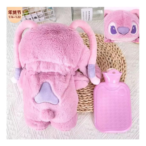 Botella Térmica De Agua Calientepeluche Stitch Peludo A