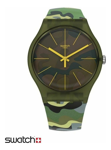 Reloj Swatch Camouforest Unisex Con Estampilla 