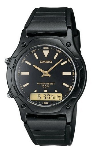 Reloj Casio Original Clasico Aw-49he-1a Caba Color De La Malla Negro
