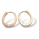 Aros Argollas Ovaladas 1,6 Cm Laminadas Oro18k Joya Bellanel