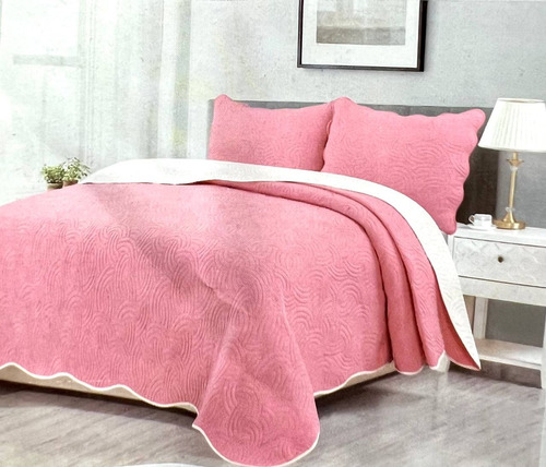 Cobertor Reversible Liso + 2 Fundas De Almohada Queen Size