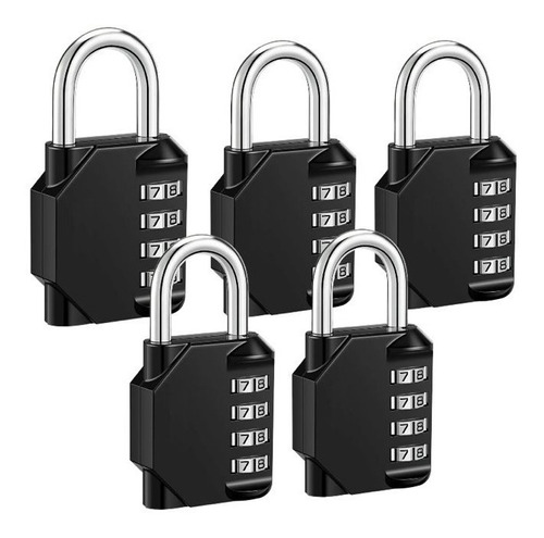 Pack 5 Candados De Seguridad Con Clave - Candados Numericos