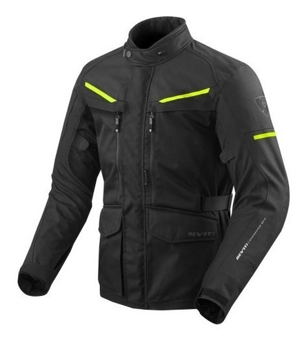 Campera Moto Revit Safari 3 Negro + Amarillo Fluo Bamp Group