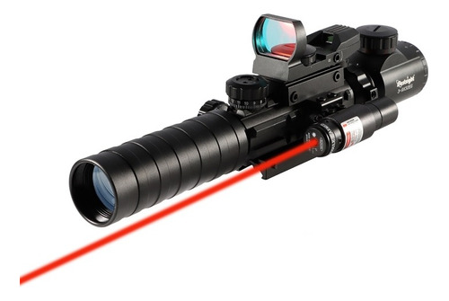 Luneta 3-9x32 + Mira Laser Vermelha + Red Dot Reflex 