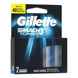 Gillette Repuestos Para Afeitar Mach3 Turbo X2 Unid