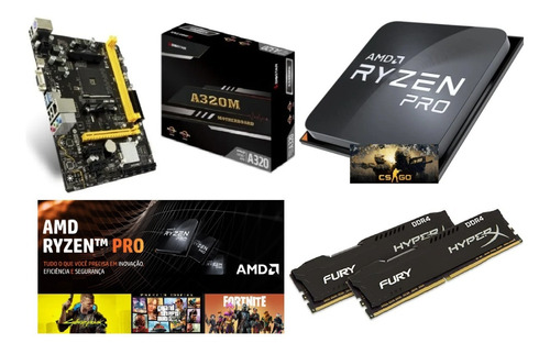 Kit Upgrade Gamer Asus Prime/ Ryzen R3 2200g/ 16g Ddr4 Hyper