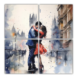 100x100cm Lienzos Abstractos 4 Living Romantic Kiss En Londr