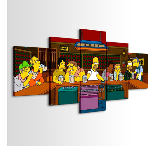 Set De Cuadros Canvas La Taberna De Moe Los Simpson