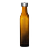Botella Vidrio Aceite 250 Cc Ambar Cuadrada Con Tapa X 48 Un