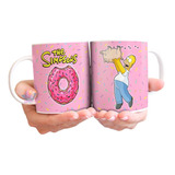 Taza Cerámica Homero Simpsons Chancho Araña Donuts Tasa