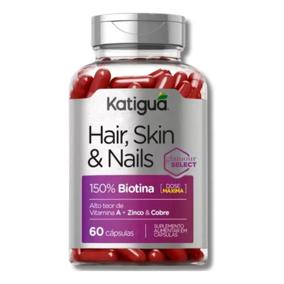 Hair Skin Nails Biotina Dose Máxima 60 Cápsulas - Katiguá | MercadoLivre