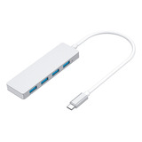 Hub Usb C 3.1 Gen2 4 Puertos Plata Cable 16cm