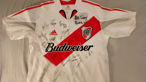 Camiseta River 2004 Matchworn Mareque Firmada Por Plantel