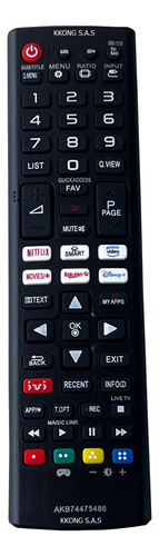 Control Para Tv LG Universal Teclas Disney Roku Amazon Netfl