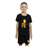 Kit Bart Simpson Camiseta Infantil Algodão E Bermuda Menino