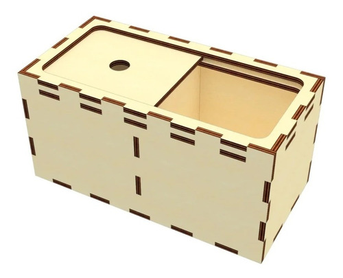 Caja Con Tapa Deslizante Organizadora De Madera