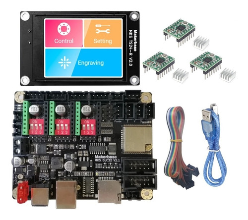 Kit Tarjeta Control Cnc Wifi32 Bits Pantalla Ts24 Driver4988