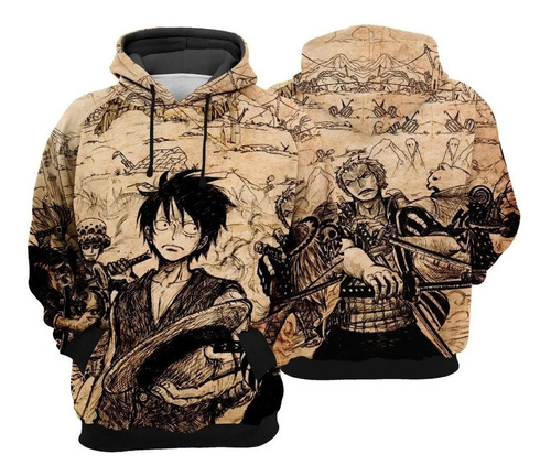 Casaco Moletom Luffy Blusa One Piece Full 3d Anime