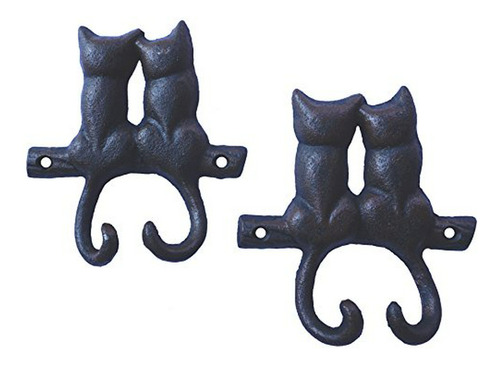 Ganchos Para Llaves De Hierro Fundido Con Forma De Gatos, Co