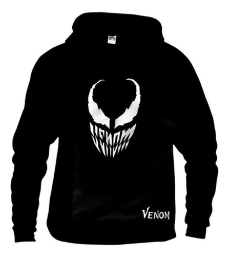Sudadera De Venom Comic Marvel Con Gorro Color Negro S/e