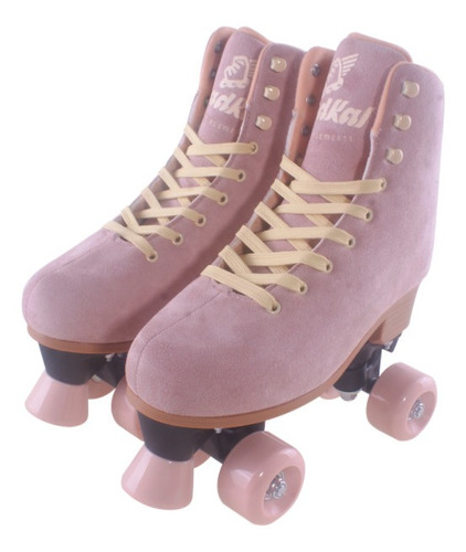 Patins Roller Rosa Feminino Quatro Rodas N 35-38 Fenix